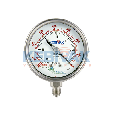 Dial Vaccume Gauge in S S 316